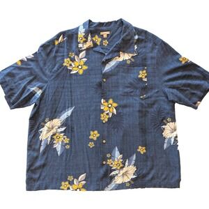 George Men's Short Sleeve Button-Up‎ Shirt, Size 2XL (54-56), Blue Print